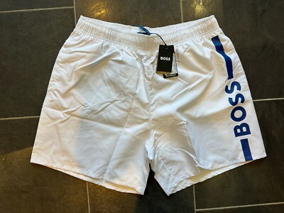 Hugo Boss Dolphin Swim Short Swim Trunks Quick Dry White Size