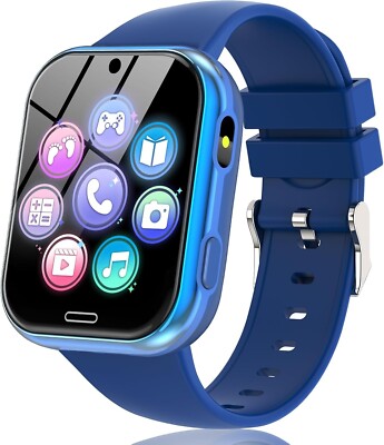 EOWFOX Smartwatch für Kids 3-12 Jahre Spiele Schrittzähler Anrufen - Blau  NEU 