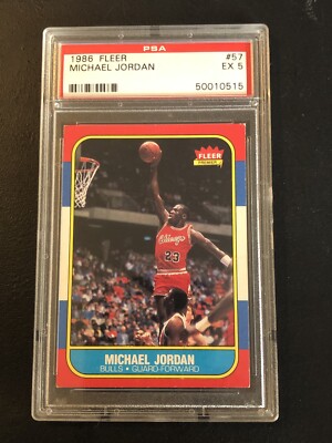 激レア 1986 FLEER MICHAEL JORDAN RC #8 貴重 1986 Fleer Basketball Michael Jordan Rookie RC #57 PSA EX 5 | eBay