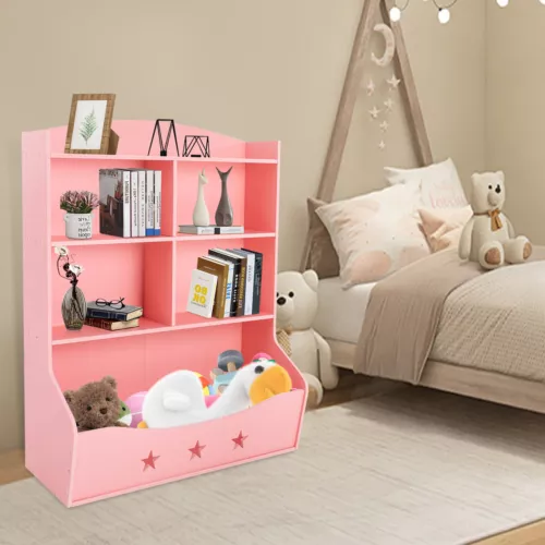 Kids Toy Storage Organizer, Kids Bookshelf, 3 Tier Children Bookcase and Bookshe - Picture 4 of 6