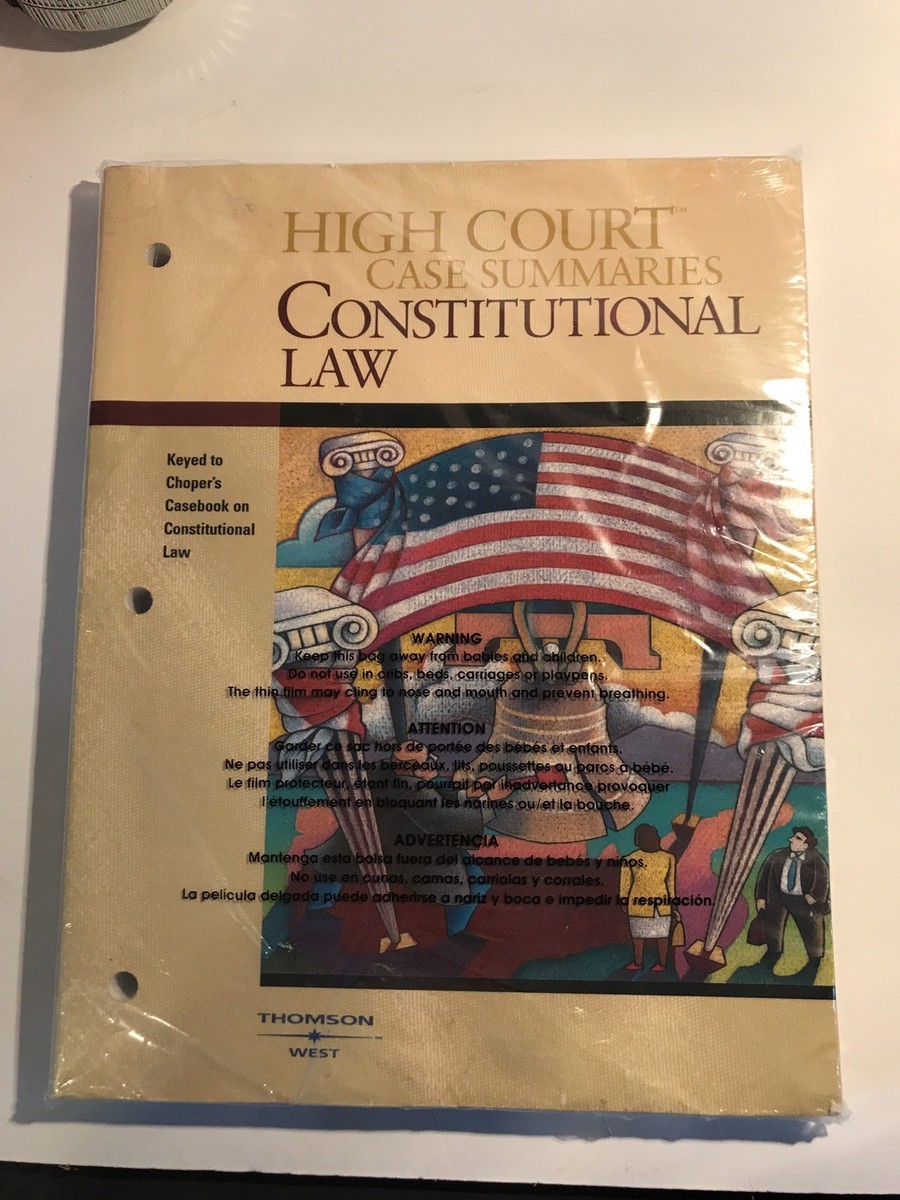 High Court Case Summaries on Constitutional Law, Thomson West, Very Good  Book