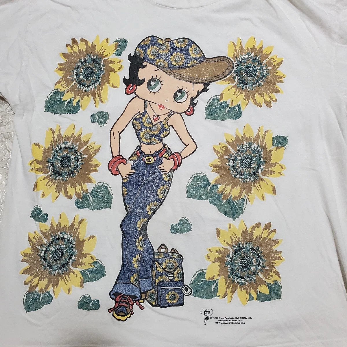 Vintage 90s Betty Boop Hip Hop Street Sunflower Double Sided