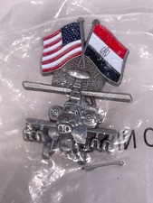 Apache AH-64D Helicopter Pin USA Iraq Flags NEW