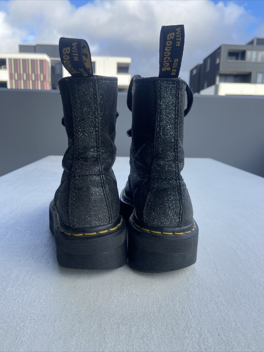 Doc Martens Molly Glitter Green Dr Martens Molly Plateau Glitzer