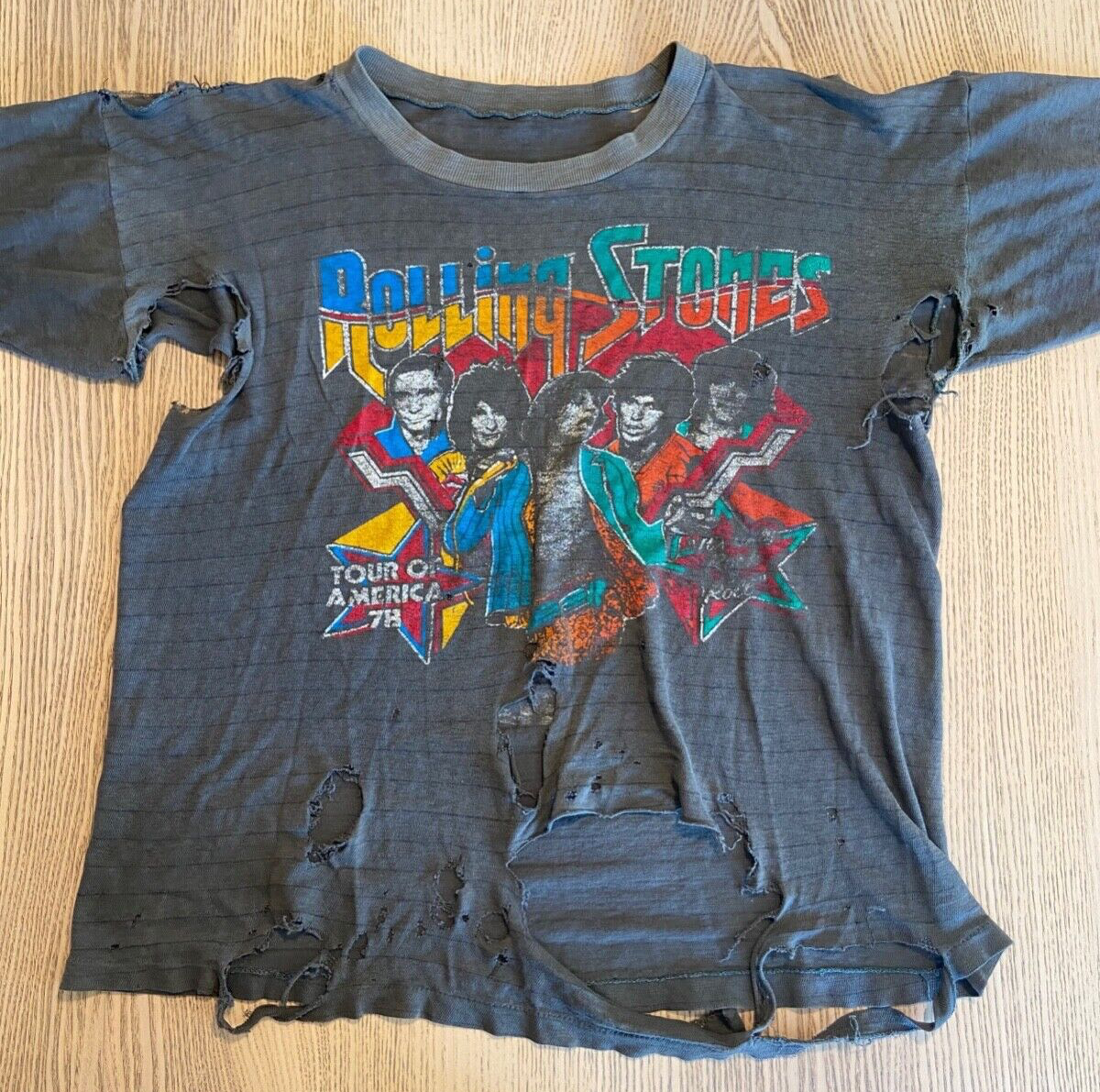 Vintage Rolling Stones Tour of America 1978 Concert T-shirt Soft