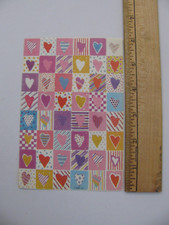 American Greetings Stickers HEARTS IN SQUARES 1 Sheet NO PACKAGE NEW