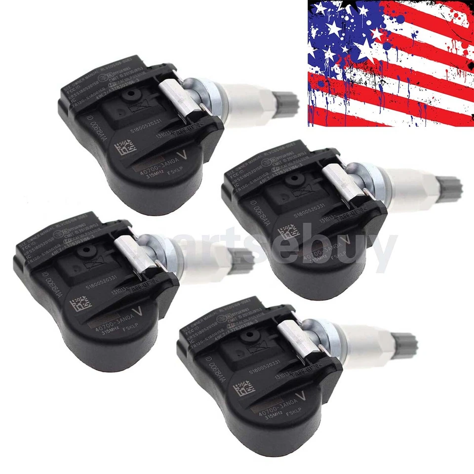 Juego de 4 sensores de presión de neumáticos para Nissan Sentra Máxima Altima TPMS 40700 3AN0A Foto 2 de 4