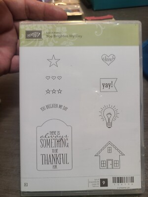 Stampin' Up! You Brighten My Day 9 Piece Red Rubber Block Stamp Set ...