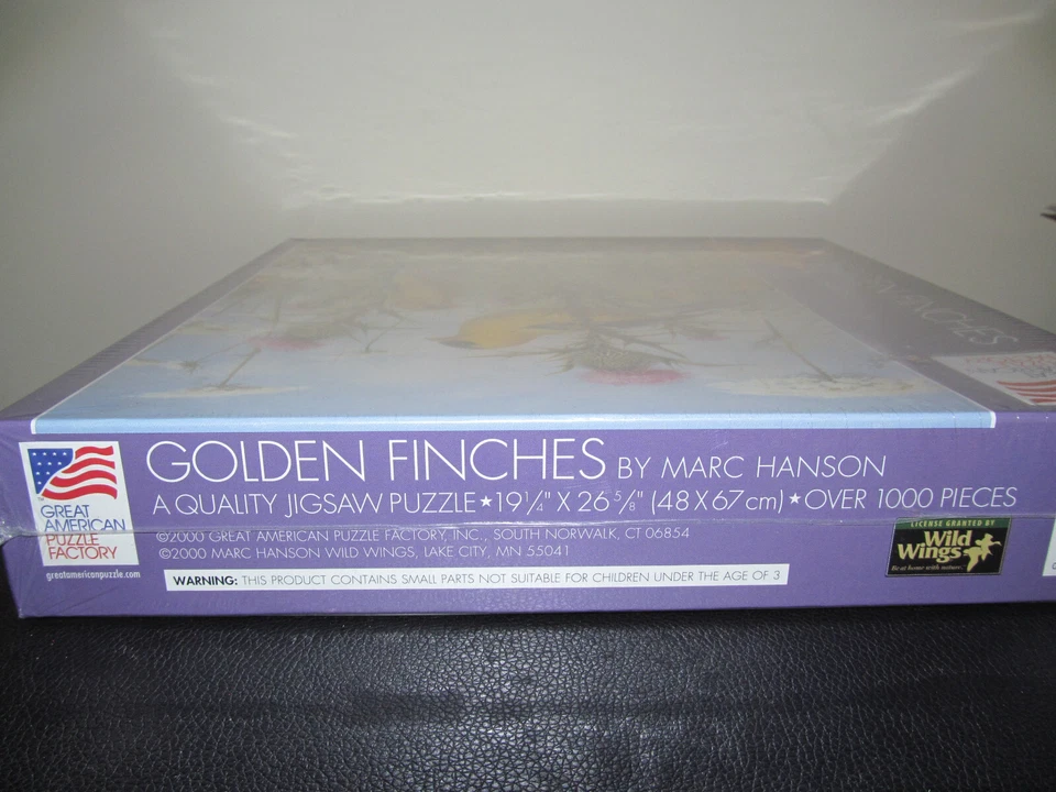 Vintage Great American Puzzle Factory 1000 Piece Puzzle Golden Finches NOS - Image 3 of 3