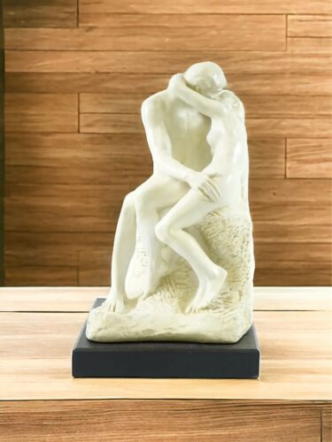 The Kiss White Resin Marble Finish Kissing Couple Sculpture by A. Rodin - Picture 1 of 6