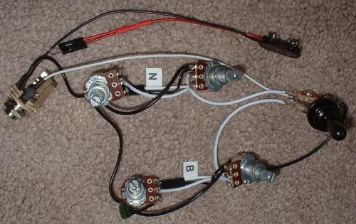 Solderless EZ-INSTALL Wiring KIT SG for 2 Active EMG PU 2V 2T 3-Way BLACK *NEW**
