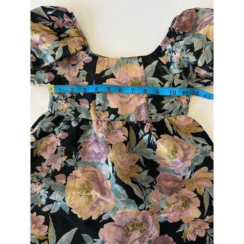 Aqua Girls Pink and Yellow Black Floral Dress Size XXS 4/5 - Picture 4 of 6