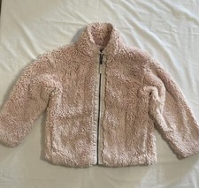 patagonia girls small 7-8 pink long sleeve full zip fluffy/ furry jacket coat