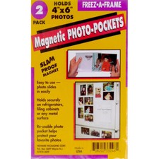 Freez A Frame Clear Magnetic Photo Frame Pockets For 4x6 Photos 2 Pack -