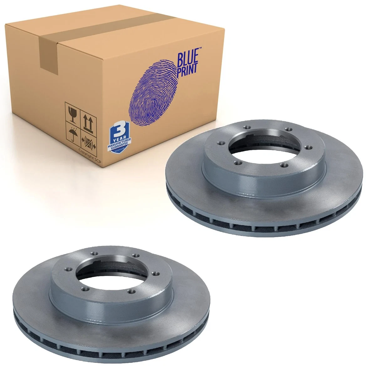 Pair of Front Brake Disc Fits Mitsubishi FUSO OE MK449352 Blue 