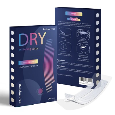 Teeth Whitening Strips, Dry Strips for a Brighter Smile, 14 Treatments, 28Strips