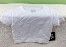 Art Class Sleeve Scoop Neck Seamless Cropped Top White Girl's L/10-12