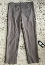 Escada Womens Tina Silk Slim Cropped Pants Platinum Grey 40 10 750 NEW DISPLAY