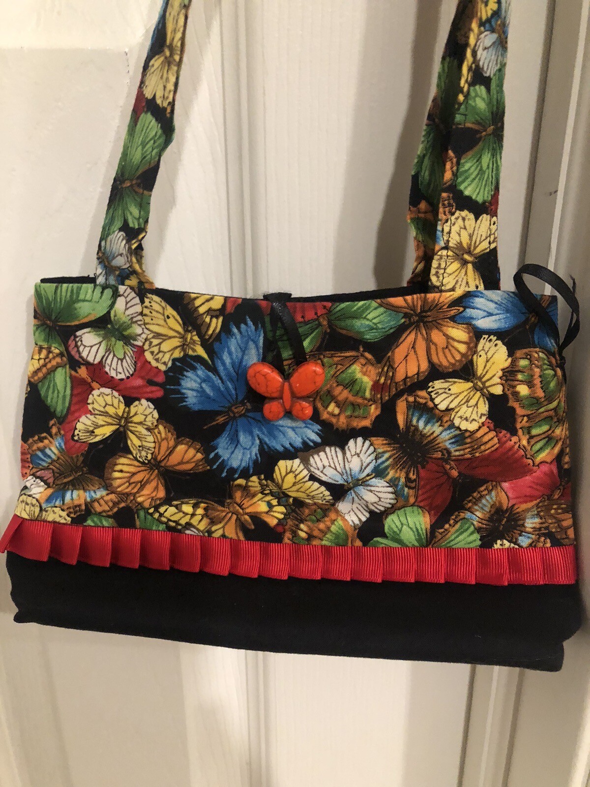 Small Multicolor Butterfly Pattern Cloth Purse - image 6