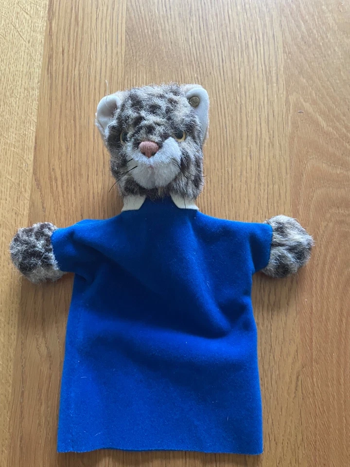 altes Spielzeug Sammler Steiff Handpuppe Katze mit Knopf - Bild 2 von 4