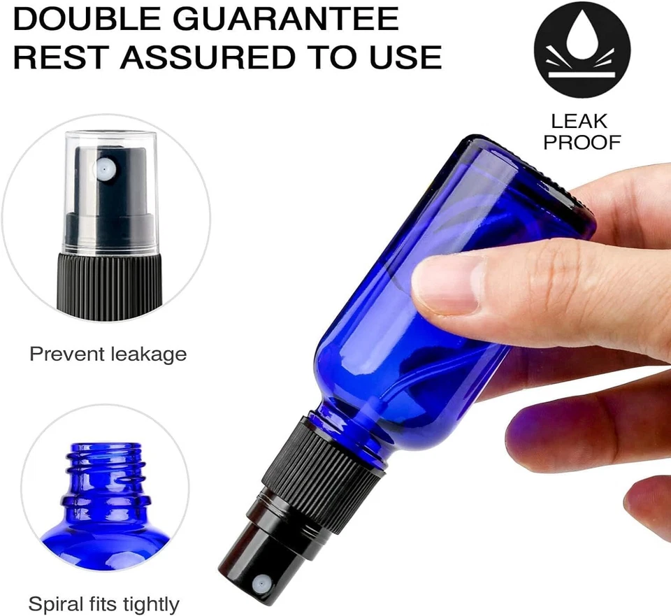 6 x 100ml Sprühflaschen aus Glas Pumpspray Glasflasche Zerstäuber Sprühkopf - Bild 4 von 4