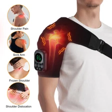 Electric Heated Vibration Shoulder Massager Brace Relax Muscle Joint Pain Relief