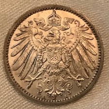 1915 Germany One (1) Mark Silver Kaiser Wilhelm I Uncirculated Unc