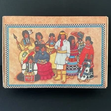 School Pencil Box  Native American Indian  General Box Company Vintage