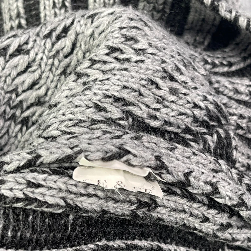 Ce & Ce 海龟领毛衣女式大号灰色罗纹转扣棉 — 第 4/4 张图片