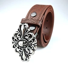 Western Belt Handmade Strap Men's Full Grain Leather No Buckle Cowboy Rodeo Belt