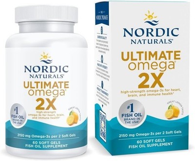 Nordic Naturals Ultimate Omega 2X LemonFish Oil EPA DHA 2150mg 60ct