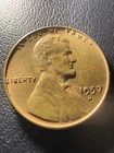 Error 1957-D Lincoln RB Wheat Cent/Penny VF Filled “B” & “95” In Date