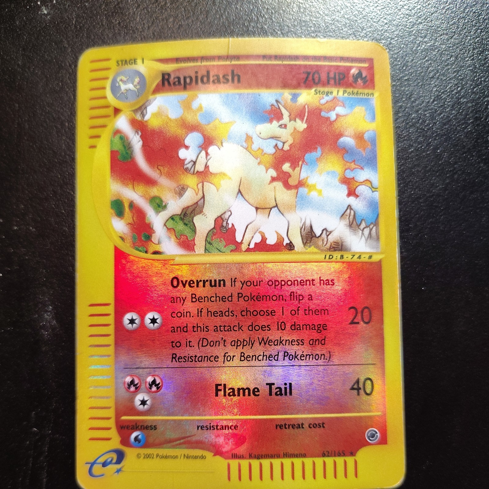 Pokemon Base Set Expedition #62/165 Reverse Holo  Rapidash **Not Played**