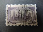 Canada $1 Violet OHMS Punctured SG O130 Used