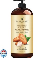 Handcraft Blends Sweet Almond Oil - 16 Fl Oz - 100 Pure and Natural - Premiu