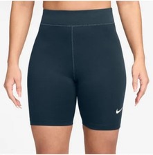 NWT Nike Sportswear Classic Women's Large 8" Biker Shorts Armory Navy High-Waist