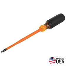 #1 Square, 6 In. round Shank Slim-Tip 1000-Volt Insulated Screwdriver