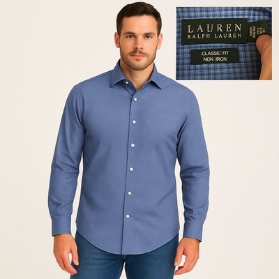 LAUREN Ralph Lauren men's plaid button down shirt 16.5'' neck preppy