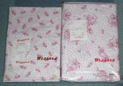SCHÖNES BETTWÄSCHEGARNITUR Spannbettlaken + flachlaken + 2 bezüge bragard reine baumwolle neu