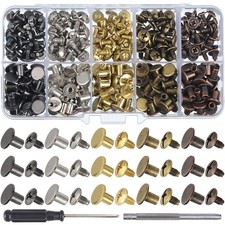 YORANYO 150 Sets 8MM Chicago Screws Leather Rivets for Fabric Mixed Color
