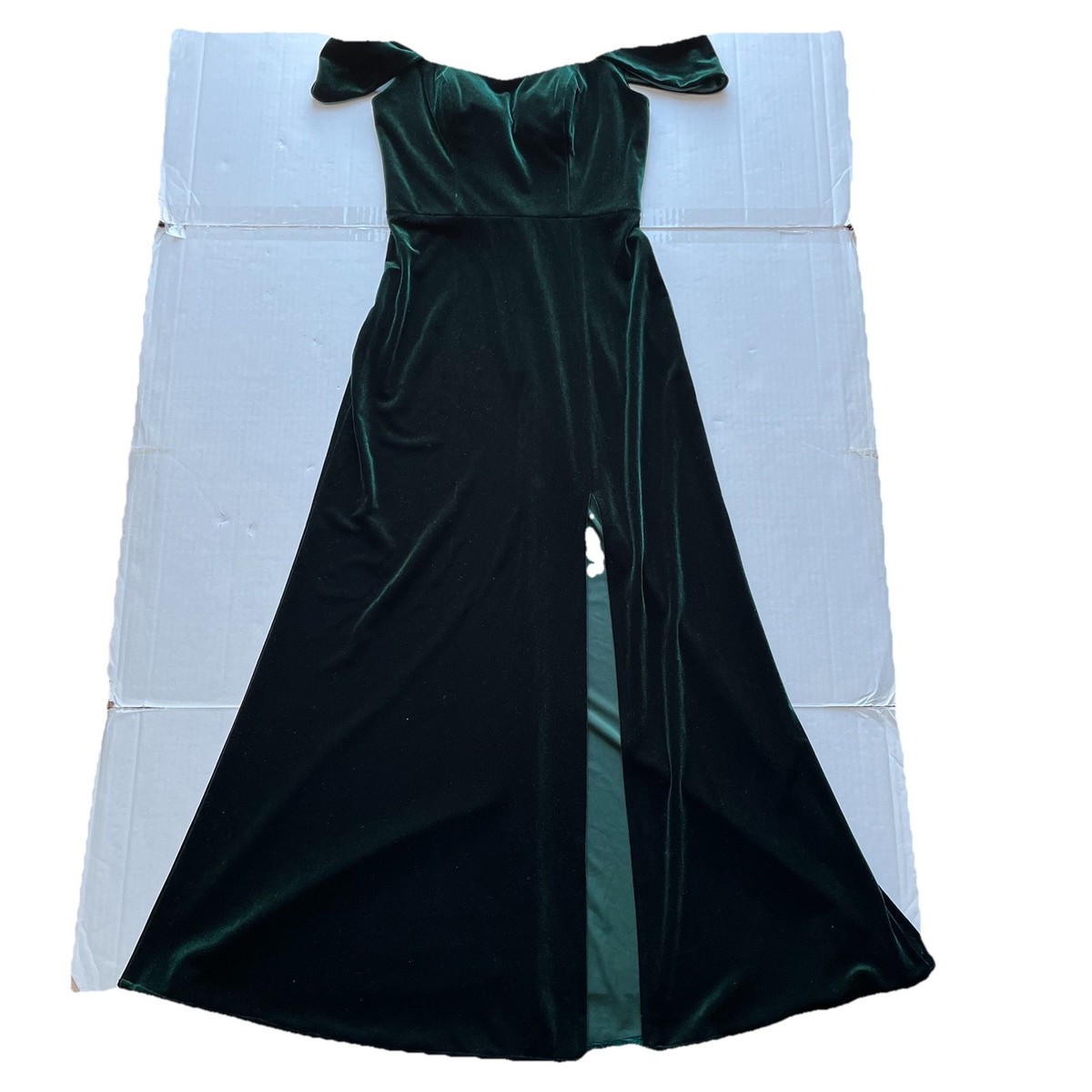 Jenny Yoo Collection Issa Off The Shoulder Column Gown Stretch Velvet Bridesmaid View 2