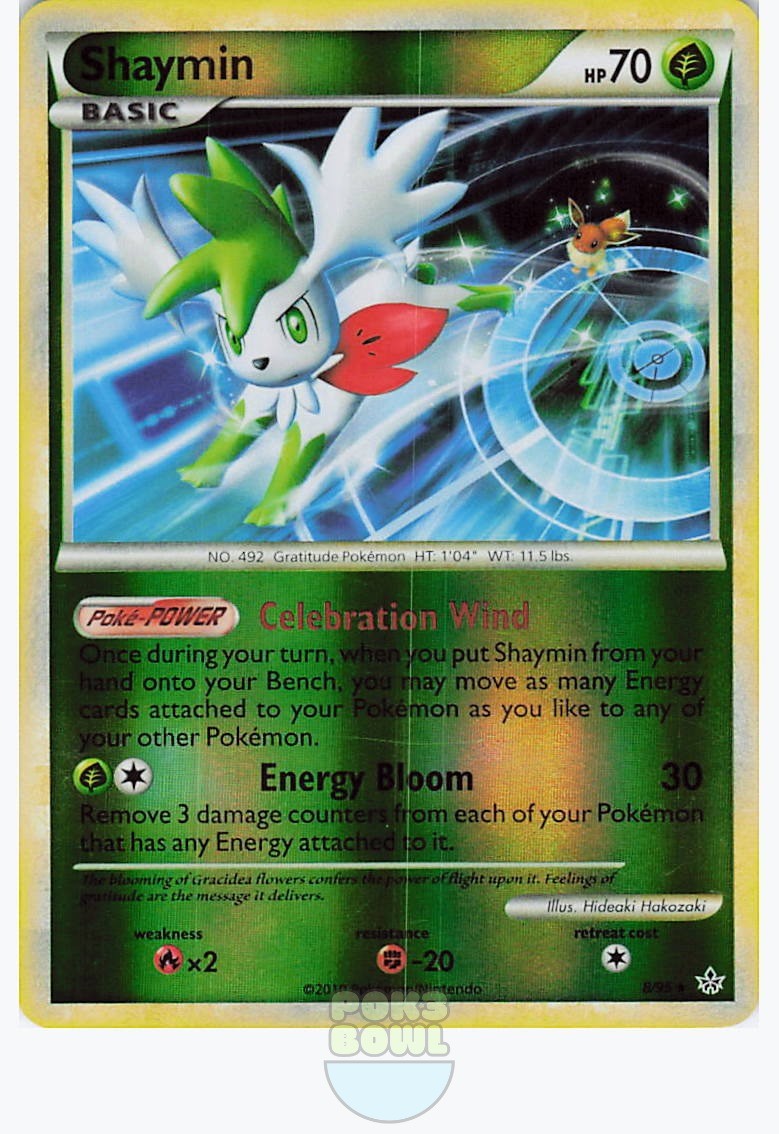 Shaymin 8/95 Rare 2010 Pokemon HGSS Unleashed Reverse Holo Hideaki Hakozaki NM