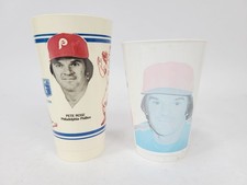 Pete Rose 7-11 Slurpee Cups 2pc lot 1979 & 1982