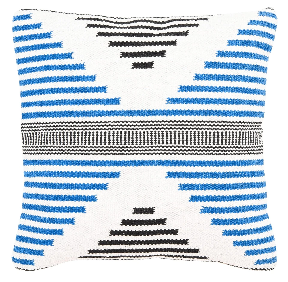 Home Collection Raissa Blue/Beige Stripe 20-inch Square Decorative Accent Thr... - Image 2 of 3