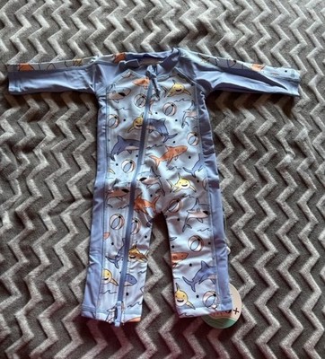 NWT Caden Lane Full Body Rashguard Swimwear 0-3 Months UPF 50