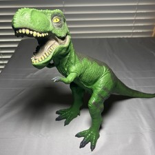 Toys R Us Tyrannosaurus Rex Dinosaur Figure Toy Green Plastic 21  Soft Rubber