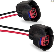 Pack-2 Injector Connector Socket, Black, PVC, Automotive Fuel Injector Connector