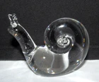 Stunning Steuben Crystal Clear Art Glass Snail Paperweight 3" Signed-Excellent
