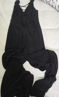 RIVER ISLAND black Wide Leg Jumpsuit Size 10