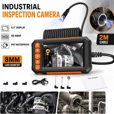 Handheld Industrial Endoscope 8mm Borescope Inspection Snake Camera with 8LED